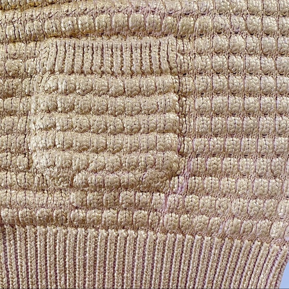 DSquared Metallic Gold Cropped Cardigan | M - Picture 7 of 10
